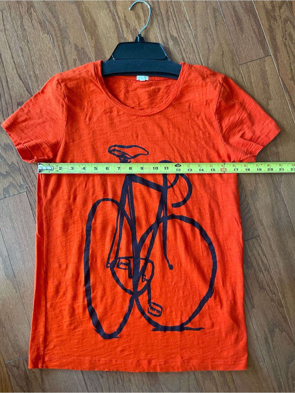 J. Crew Orange Short-Sleeve Tee with Black Bike Graphic - Picture 3 of 7